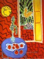 Red Interior Still Life on a Blue Table abstract fauvism Henri Matisse